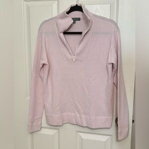 Title Nine | Pink 1/4 Zip Extrafine Merino Wool Blend Sweater‎ Women’s Sz M